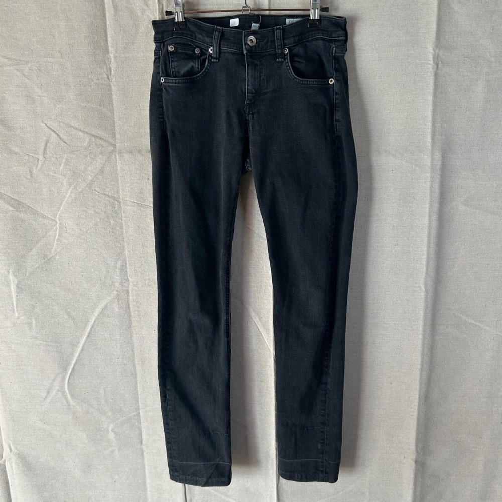 Rag & Bone Jean Skinny Jeans Kuro Black Stretch Denim W2592K502KUR Size 26